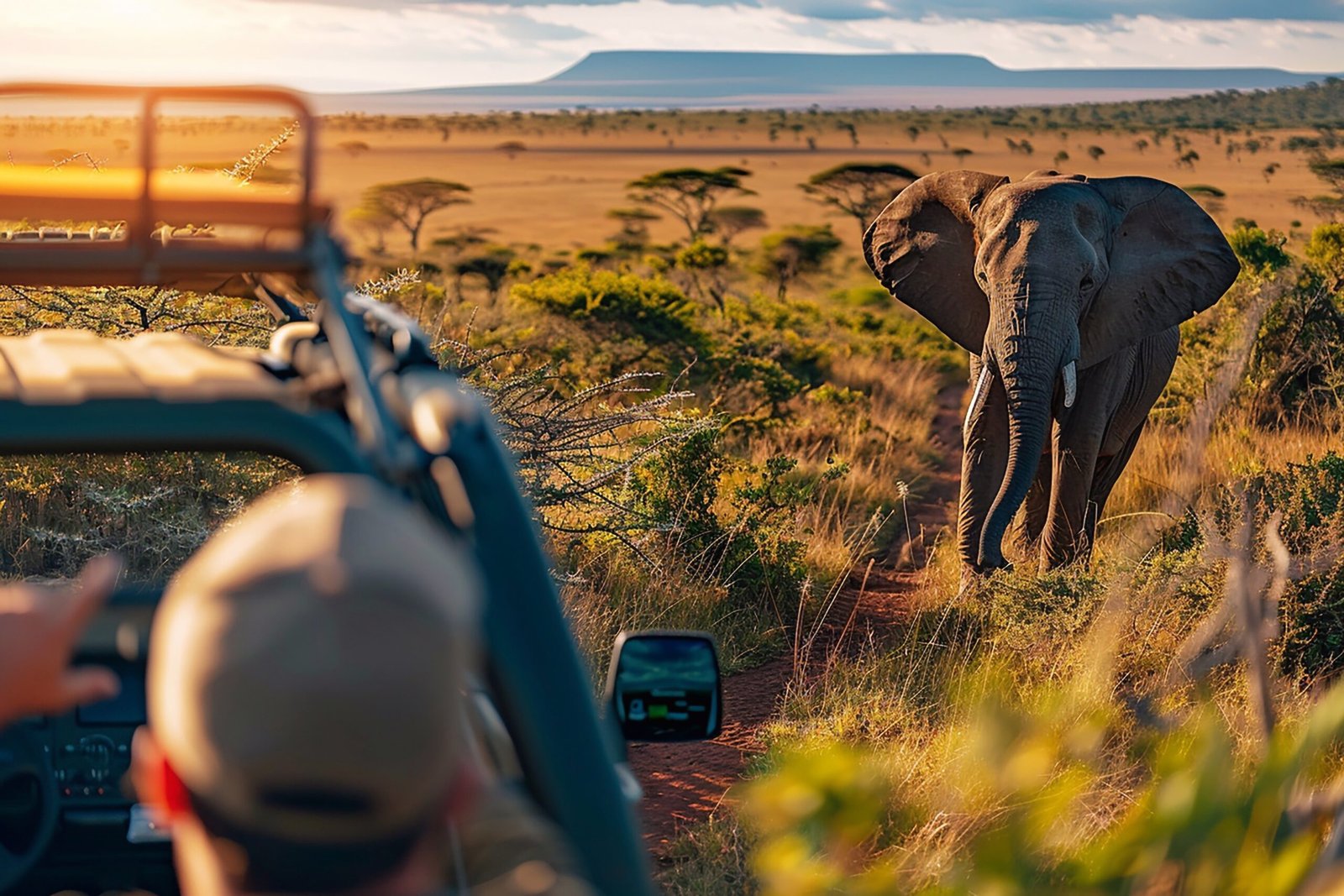 Solo Safari Expedition, The awe-inspiring beauty of wildlife and nature as a solo traveler embarks on an unforgettable safari adventure. to portray the excitement and serenity of exploring the wild.